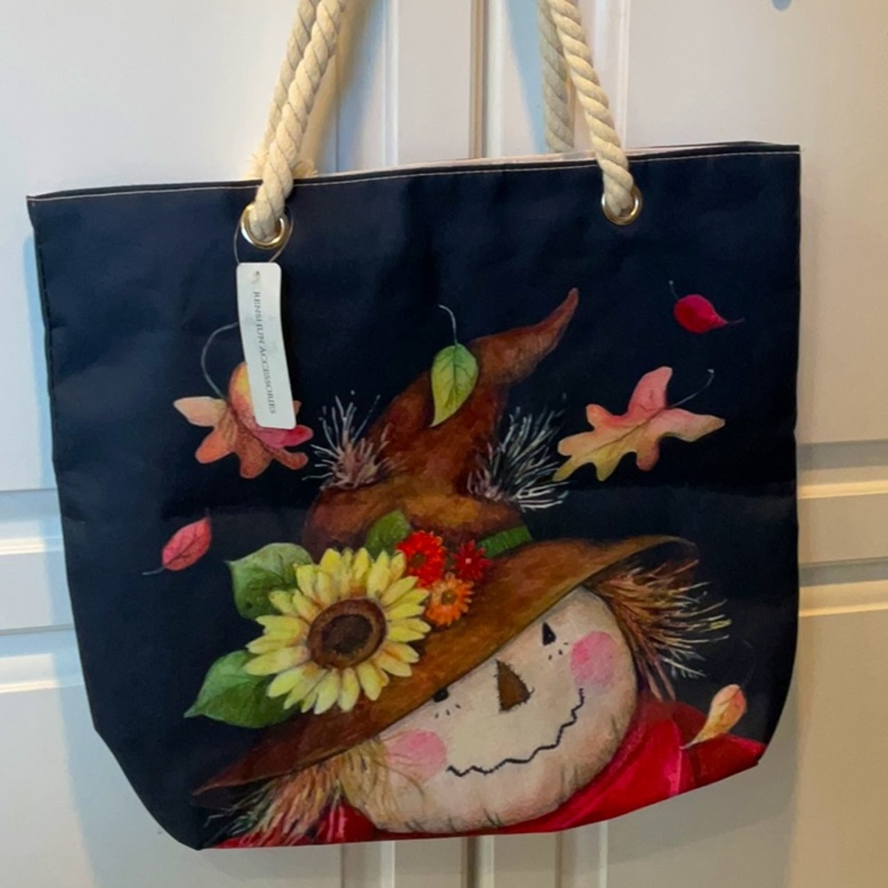🍎🍎 Set of two Scarecrow Tote Bag - Black